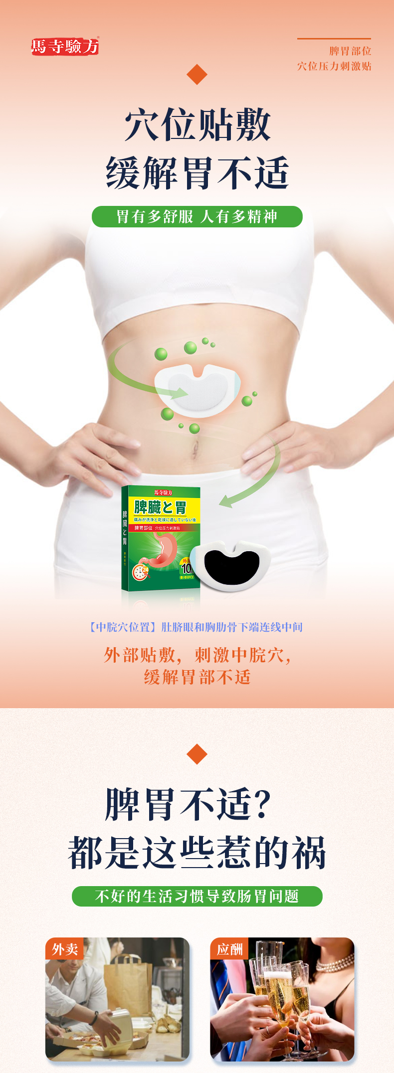 脾胃貼的正確貼法圖片，脾胃貼貼在哪個位置，兒童脾胃貼位置圖